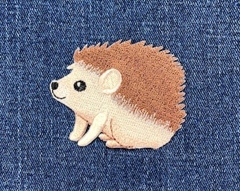 Hedgehog Applique Patch - Embroidered Baby Animal Badge 2.25" (Iron On)