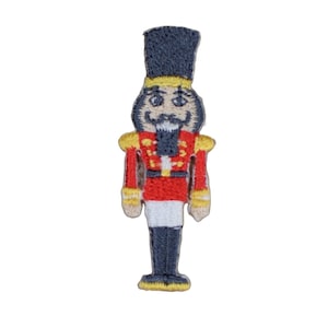 Nutcracker Applique Patch - Embroidered Christmas & Holiday Badge 1.5" (Iron On)