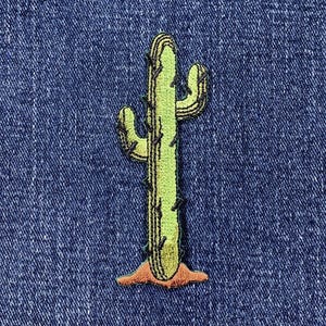 Saguaro Cactus Applique Patch - Embroidered Western Desert Badge 3-3/8" (Iron On)