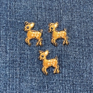 Mini Deer Fawn Applique Patch - Baby Deer Badge 1" (3-Pack, Iron on)