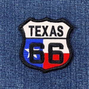 Route 66 Texas Patch - Embroidered Flag Shield Highway Sign Badge 2.5" (Iron On)