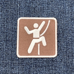 Rock Climbing Patch - Embroidered Recreation Sign Mountaineering Badge 2" (Iron On)