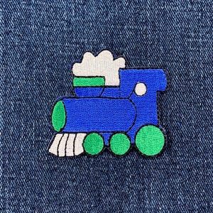 Train Patch Applique - Embroidered Steam Engine Locomotive Conductor Badge 2" (Iron On)