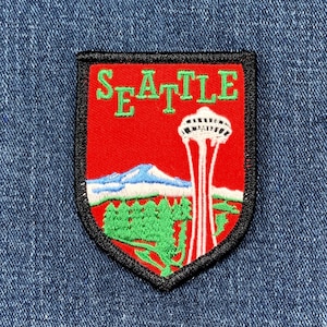 Seattle Patch - Embroidered Mount Rainier & The Needle Washington Badge 2-7/8" (Iron On)