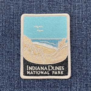 Indiana Dunes National Park Patch - Embroidered Porter & LaPorte Lake Michigan 2-7/8" (Iron On)