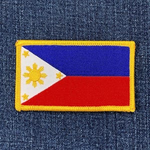 Philippines Flag Patch - Embroidered Filipino Badge 3-3/8" (Iron On)
