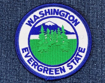 Washington Evergreen State Patch - Embroidered Mount Rainier Badge 3" (Iron On)