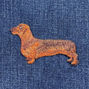 Realistic Tan Dachshund Dog Head Embroidery Patch – Iron-On