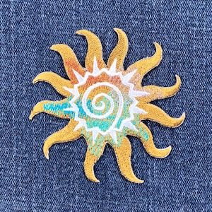Sun Applique Patch - Solar System Southwest Embroidered Star Badge 2.75&quot; (Iron on)