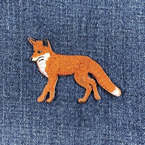 Fox Applique Patch - Embroidered Animal Badge 2.5" (Iron On)