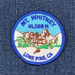 Mount Whitney Patch - Embroidered Lone Pine California Hiking Badge 2.5" (Iron On)