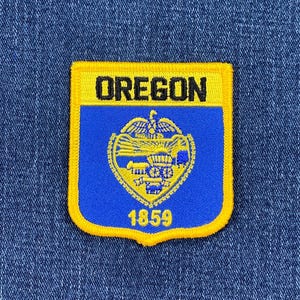 Oregon Patch - Embroidered Flag Shield Badge 2.75" (Iron On)