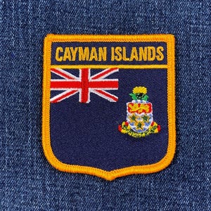Écusson des îles Caïmans - Écusson drapeau des Caraïbes brodé 2,75 pouces (Repasser)