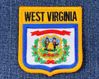 West Virginia Patch - Embroidered Flag Shield Badge 2.75" (Iron On)