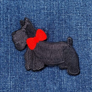 Scottie Applique Patch - Embroidered Dog Animal Badge 3" (Iron On)