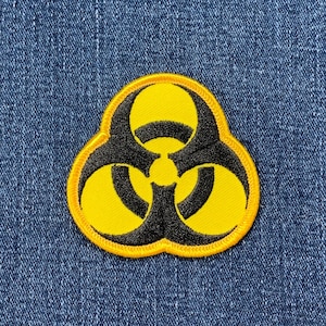 Biohazard Patch - Embroidered Warning Biological Hazard Virus Bacteria Badge 2.5" (Iron On)