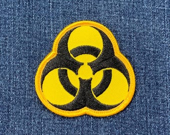 Biohazard Patch - Embroidered Warning Biological Hazard Virus Bacteria Badge 2.5" (Iron On)