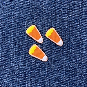 3er Pack Candy Corn Applikation Patch - Mini gesticktes Halloween Abzeichen 1,9 cm (aufbügeln)