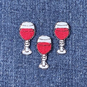 3-Pack Wine Applique Patch - Mini Pinot Noir Cabernet Sauvignon Embroidered Badge 1&quot; (Iron on)