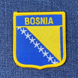Bosnia Patch - Flag Shield Embroidered Badge 2.75&quot; (Iron Or Sew On)