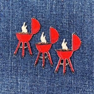 3-Pack Mini Barbecue Applique Patch - BBQ Grill Food Cook Chef Tailgate Embroidered Badge 1-5/8&quot; (Iron On)