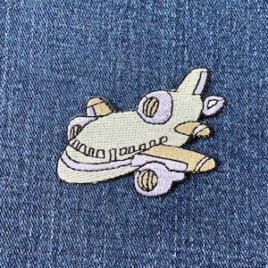 Jet Applique Patch - Embroidered Airplane Pilot Badge 2.25" (Iron On)