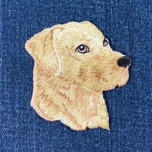 Yellow Lab Applique Patch - Labrador Retriever Dog Embroidered Badge 2-3/8" (Iron Or Sew On)