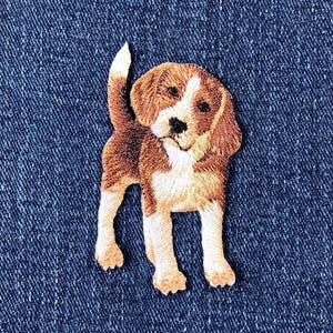 Beagle Dog Applique Patch - Embroidered Pet Animal Badge 2.5" (Iron On)