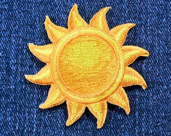 Sun Applique Patch - Star Solar System Space Embroidered Badge 1-7/8" (Iron On)