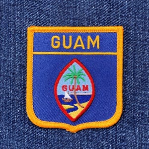 Guam Patch - Embroidered Flag Shield Badge 2.75" (Iron Or Sew On)