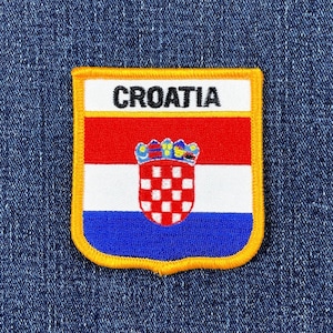 Croatia Patch - Embroidered Flag Shield Badge 2.75" (Iron On)