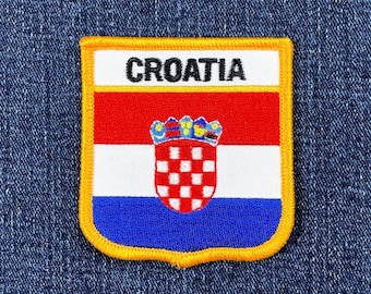 Croatia Patch - Embroidered Flag Shield Badge 2.75" (Iron On)