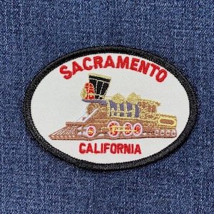 サクラメント鉄道パッチ - 刺繍入りカリフォルニア鉄道博物館バッジ 3.5インチ (アイロン接着)