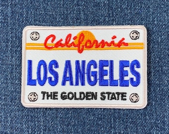 Los Angeles Patch - Embroidered California License Plate Badge 2.75" (Iron On)