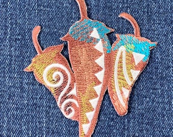Southwest Chili Peppers Applique Patch - Embroidered Spicy Food Badge 3" (Iron On)