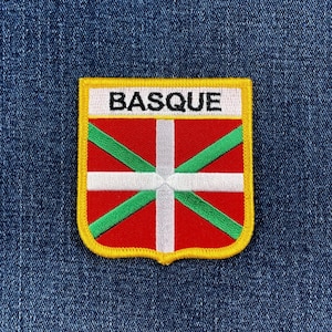 Basque Patch - Embroidered Flag Shield Badge 2.75" (Iron On)