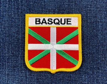 Basque Patch - Embroidered Flag Shield Badge 2.75" (Iron On)