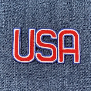 USA Letters Applique Patch - United States of America Embroidered Badge 3-1/8" (Iron On)