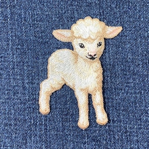 Lamb Applique Patch - Baby Sheep Embroidered Badge 2.75" (Iron on)