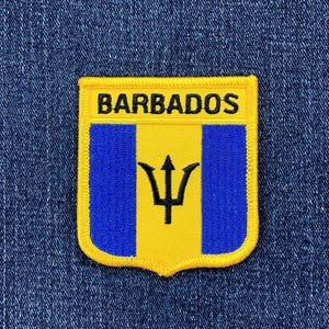 Barbados Patch - Embroidered Caribbean West Indies Flag Shield Badge 2.75" (Iron On)