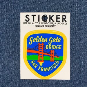 San Francisco Sticker - California Golden Gate Bridge Vinyl Decal UV Protection Boat Car RV Truck 2-3/8&quot; x 2-3/4&quot;