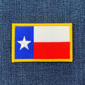 Texas Patch - Embroidered TX Flag Badge 3-3/8" (Iron On)