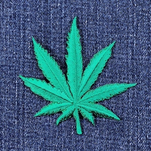 Marijuana Leaf Applique Patch - Cannabis Pot Weed Embroidered Badge 2.75" (Iron On)