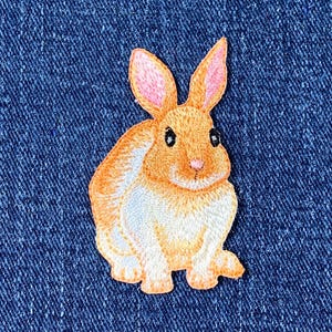 Bunny Rabbit Applique Patch - Embroidered Animal Badge 2.25" (Iron On)