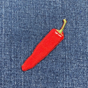Chili Pepper Applique Patch - Spicy Food Chef Cook Embroidered Badge 2.5&quot; (Iron on)