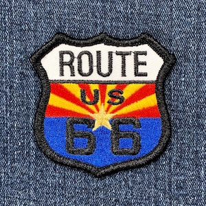 Arizona Route 66 Patch - Gestickte Flagge Schild Landstraße Schild Abzeichen 6,5 cm (Iron On)
