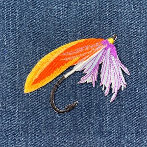 Fly Fishing Lure Applique Patch - Winter&#39;s Hope Fish Embroidered Badge 3&quot; (Iron On)