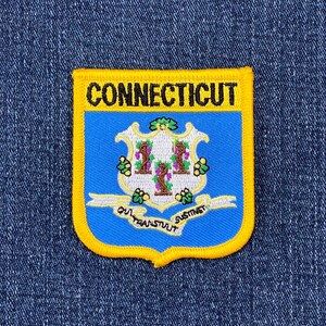 Connecticut Patch - Embroidered New England Flag Shield Badge 2.75" (Iron On)