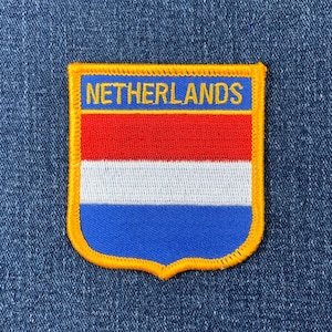 Netherlands Patch - Embroidered Flag Shield Badge 2.75" (Iron On)