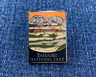 Badlands National Park Enamel Lapel Pin - South Dakota Hiking Gift Travel Souvenir
